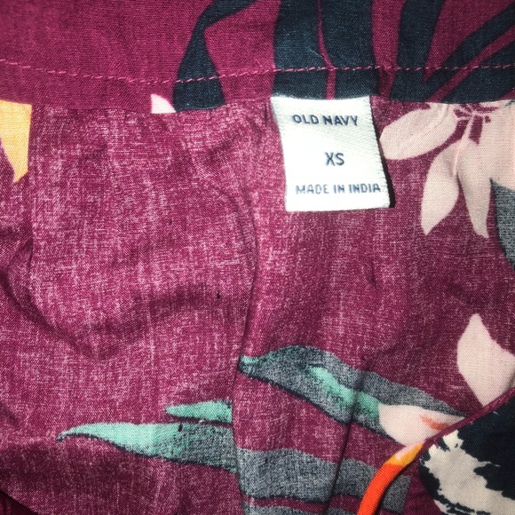 XS V Neck Raspberry Tropical Dress - Picture 3 of 4